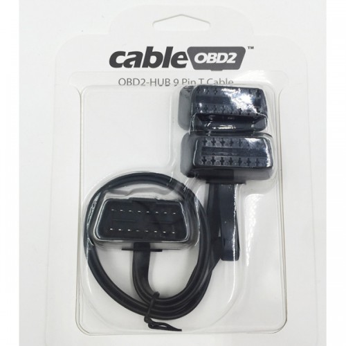 Cableobd2 OBD to HUB 9Pin T Cable for ELM327/AdblueOBD2/NitroOBD2/EcoOBD2/GPS/Navigation Devices