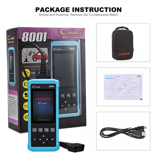 Nuovo Launch DIY Code Reader CReader 8001 CR8001 Full OBD2 Scanner with Oil Resets Service