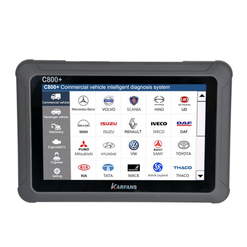 CAR FANS C800 Heavy Duty Diagnostic Scan Tool Truck Scanner for Commercial Vehicle, Passenger vehicle, Machinery with Special Function Calibration