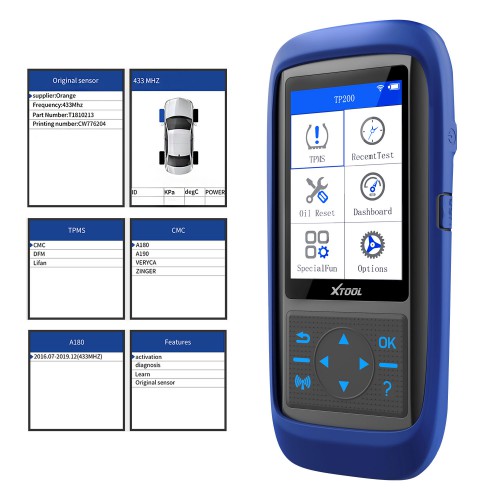 XTOOL TP150 Sistema di monitoraggio della pressione dei pneumatici OBD2 TPMS Strumento diagnostico per scanner TPMS Programma 15 e 433 Sensore MHZ