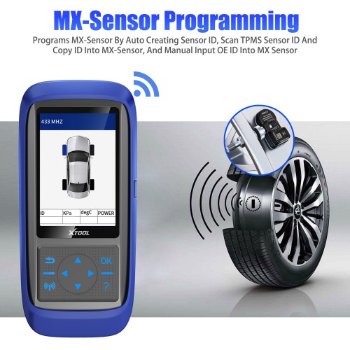 XTOOL TP150 Sistema di monitoraggio della pressione dei pneumatici OBD2 TPMS Strumento diagnostico per scanner TPMS Programma 15 e 433 Sensore MHZ
