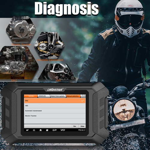 OBDSTAR MS50 Strumento Diagnostico Intelligente per Motocicli Supporta solo Lingua Inglese