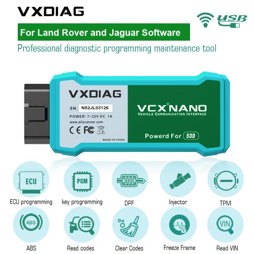 (EU Spedizione No Tasse)VXDIAG VCX NANO per Land Rover and Jaguar Software V154 WIFI Versione Promo