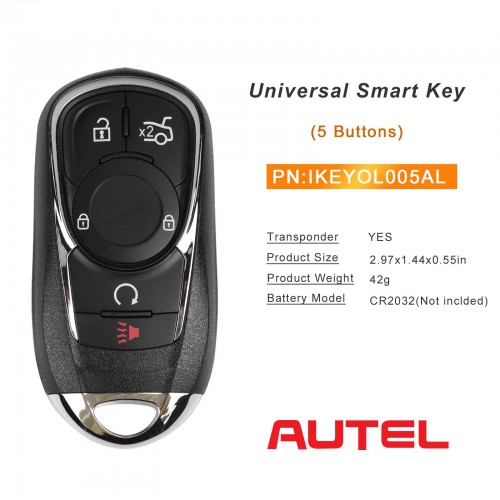 AUTEL IKEYOL005AL 5 Buttons 315/433 MHz 5 pcs/Lot