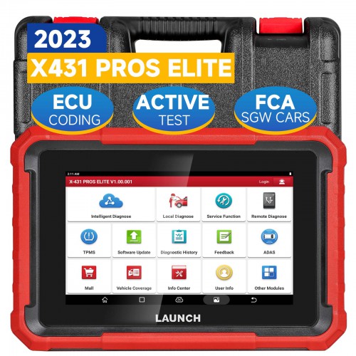 2024 Launch X431 PROS ELITE Bidirectional Scan Tool with CANFD ECU Coding Full System 32+ Special Function VAG Guide Supporta Lingua Italiana 