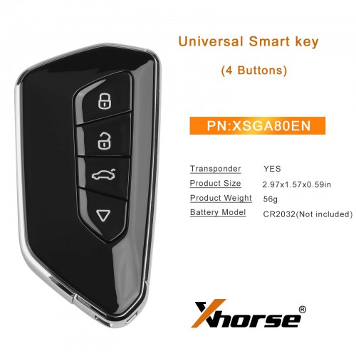 XHORSE XSGA80EN XM38 Series Universal Smart Key 5 Pezzi/Lot
