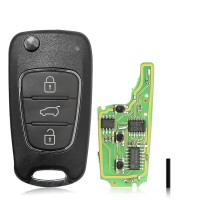 XHORSE XNHY02EN Wireless Universal Remote Key for HYUNDAI Flip 3 Buttons Remotes for VVDI Key Tool English Version 5pcs/lot