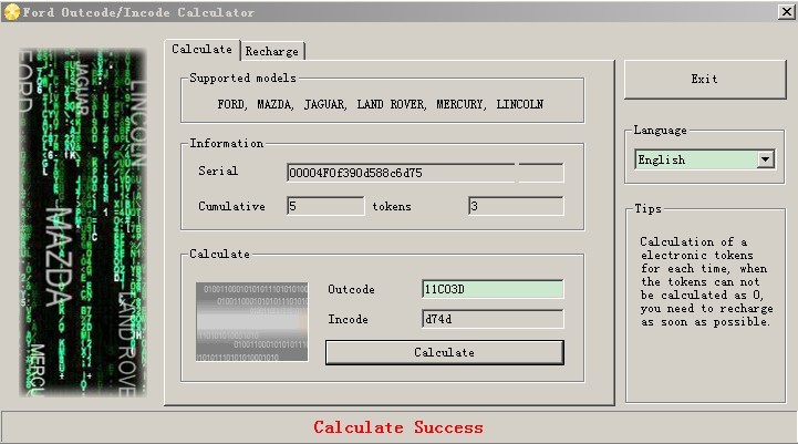Ford Outcode/Incode Calculator Software Display-01