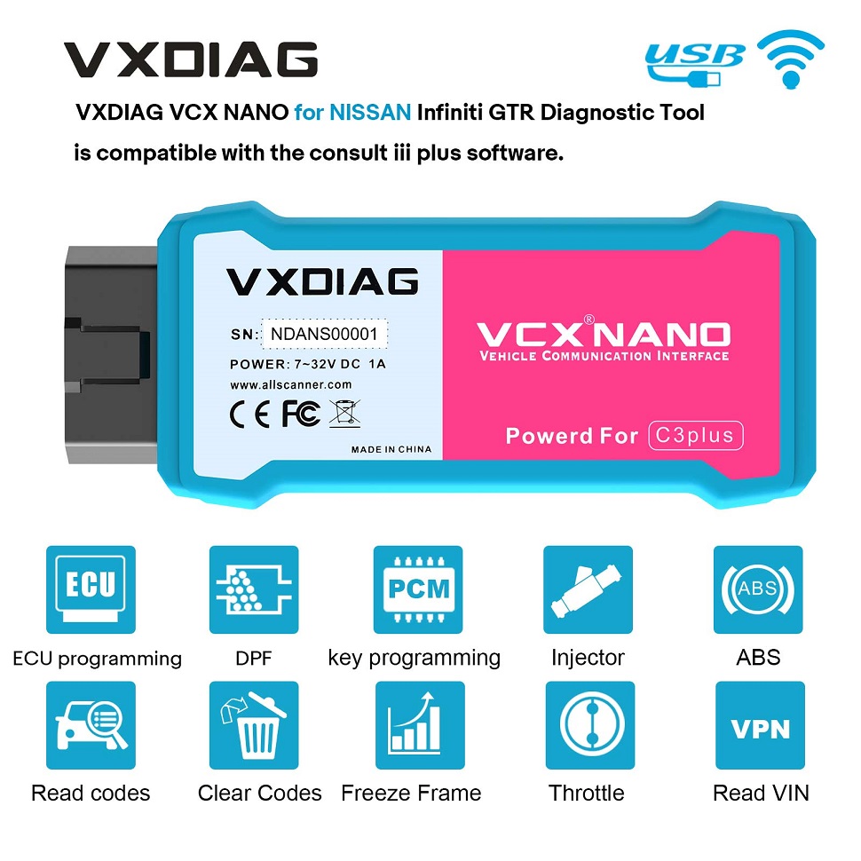 VXDIAG VCX NANO for NISSAN Infiniti GTR Diagnostic Tool 