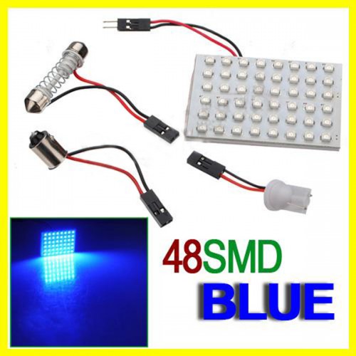 Car Interior 48 SMD LED Bulb Lamp Light Panel Blue New 5pcs/lot