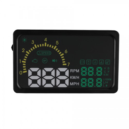 Nuovo  6" LED OBD-II HUD Head Up Display Over Speeding Warning/ Speed/ Km rpm/ Shift Light/ Temperature+Tire Indicator I5