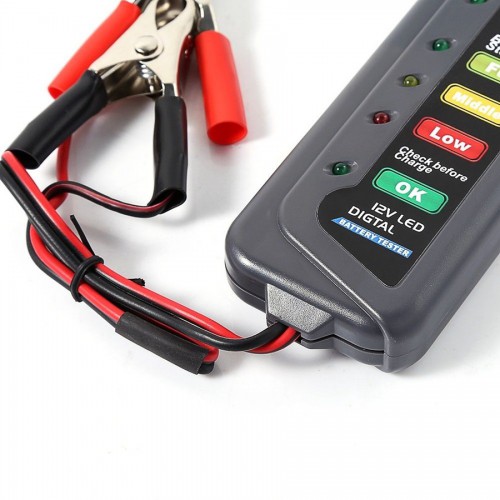 Tirol 12 Volt LED Battery and Alternator Tester  with 6 Led lights Display For Cars and Trucks