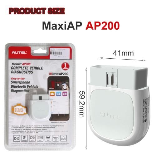 Autel MaxiAP AP200 Bluetooth OBD2 Scanner Lettore di Codice con Diagnosi di Sistemi Completi Multi-Lingue Incluso Italiano
