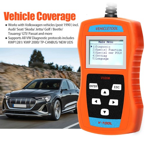 V-A-G506M Code Reader Support TP-CAN and New UDS Protocol