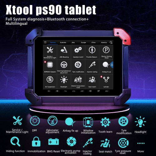 XTool PS90 Tablet Vehicle Diagnostic Tool Support Wifi and Special Function Aggiornamento 2 Anni Gratuito