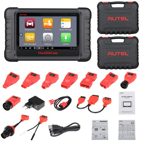 AUTEL MaxiDAS DS808 KIT Tablet Diagnosi Set Completo Supporta Iniettore e key coding Aggiornamento Online Supporta Italiano