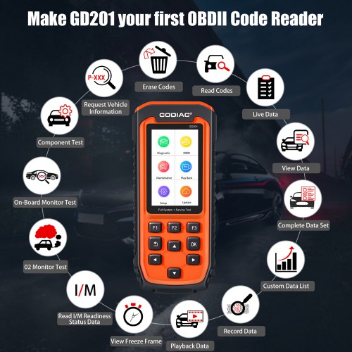 GD201 All System OBDII Scanner All Makes Scanner Tool DPF ABS AIRBAG OIL LIFE RESET
