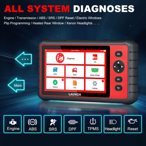LAUNCH X431 CRP909E OBD2 Car Full System Diagnostic Tool Code Reader Scanner with 15 Reset Service Update Online Free PK MK808 CRP909