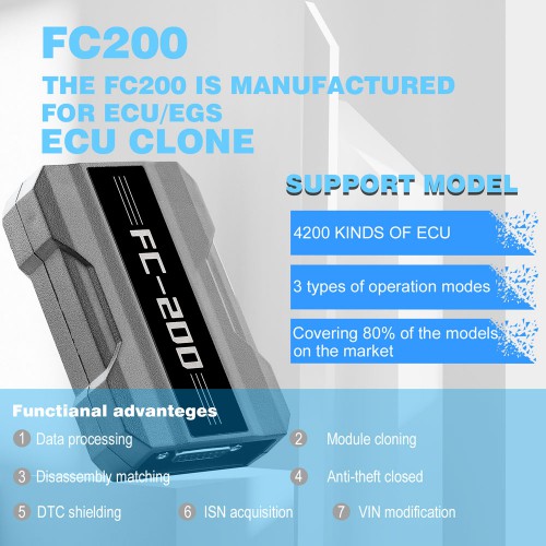 CG FC200 ECU Programmatore Versione Completa Supporto 4200 ECU e 3 Modalità Operative Aggiornamento di AT200