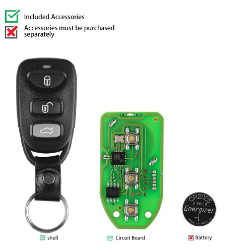 XHORSE VVDI2 Hyundai Type Universal Remote Key 3 Buttons 5PCS/LOT