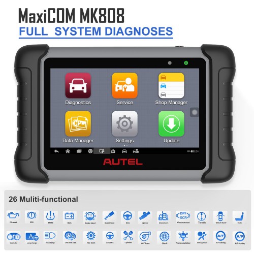 Autel MaxiCOM MK808 OBD2 Diagnostic Scan Tool con Tutte le Funzioni di Sistema e di Servizio (MD802 + MaxiCheck Pro) Supporta Lingua Italiana