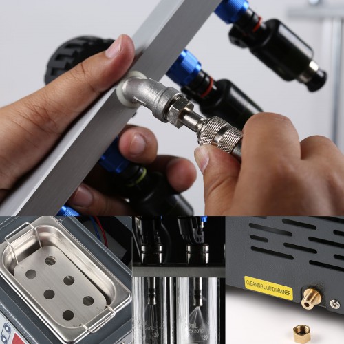 [4-Cylinder] Summary PowerJet Pro 240 Injector Cleaner & Tester Machine Kit Support for 110V/220V Petrol Vehicles Motorcycle
