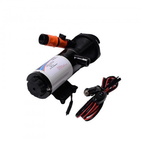 Portable 12V RV Sewage Pump, RV Waste Pump, Quick Release Sewage Pump with Fresh Water Rinse and Crushing Function, for Boat Marine RV Camper