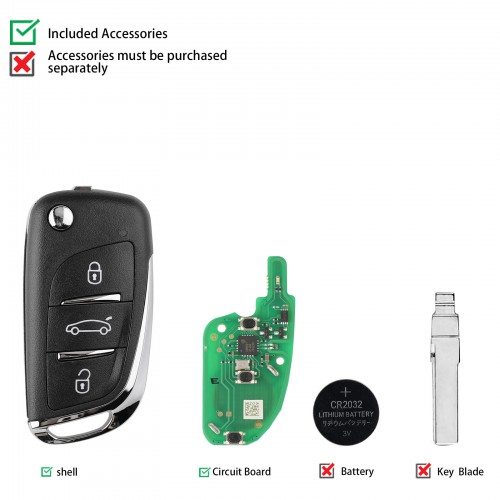Xhorse VVDI Super Remote Key DS Style 3 Buttons XEDS01EN 5pcs/lot