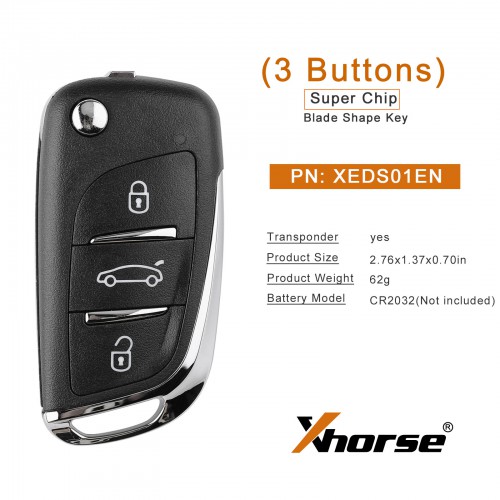 Xhorse VVDI Super Remote Key DS Style 3 Buttons XEDS01EN 5pcs/lot