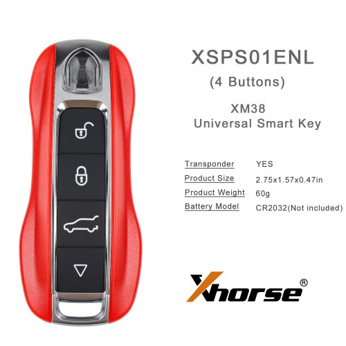 XHORSE XSPS01EN PRO.S Style XM38 Universal Smart Key 5 Pezzi/lot
