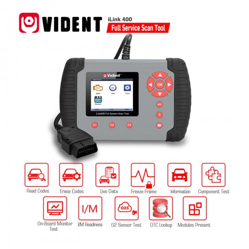 VIDENT iLink400 Full System Scan tool Support ABS/SRS/EPB//DPF Regeneration/Oil Reset Update Online (Single Maker)