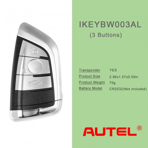 AUTEL IKEYBW003AL BMW 3 Buttons Smart Universal Key 5 pezzi/Lot