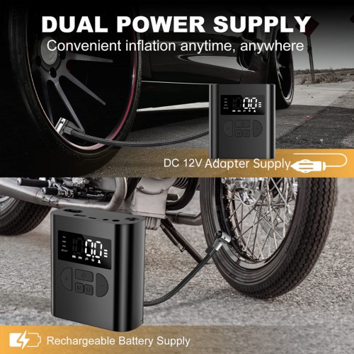 Intelligent Charging Pump 25-35 PSI in 1MIN Quick Pump 3*2000mAh for Car/Bike/Motorcycle/Sports Ball/Mountain Bicycle