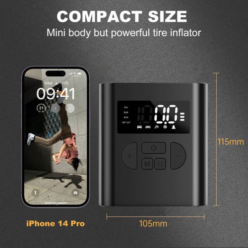 Intelligent Charging Pump 25-35 PSI in 1MIN Quick Pump 3*2000mAh for Car/Bike/Motorcycle/Sports Ball/Mountain Bicycle