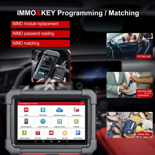 LAUNCH X431 IMMO ELITE Key Programmer Car Immobilizer Programming Tools OBD OBD2 All System Diagnostic Scanner 39 Reset Services X-PROG 3