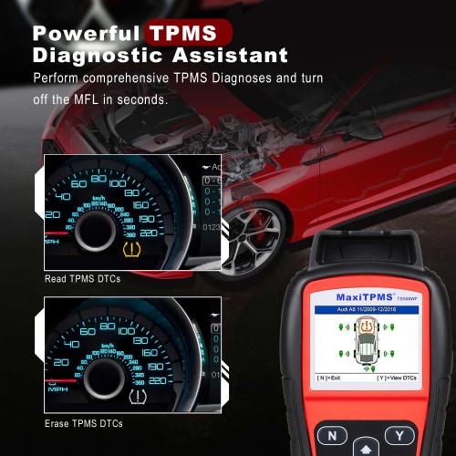 Autel MaxiTPMS TS508 TPMS Relearn Tool Upgraded of TS501/TS408 Program MX-Sensors (315/433 MHz) TPMS Reset Activate/Relearn
