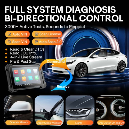 2024 Nuovo Autel MaxiCOM MK908 PRO II Automotive Diagnostic Tablet Support Scan VIN and Pre&Post Scan MV108S come Regalo