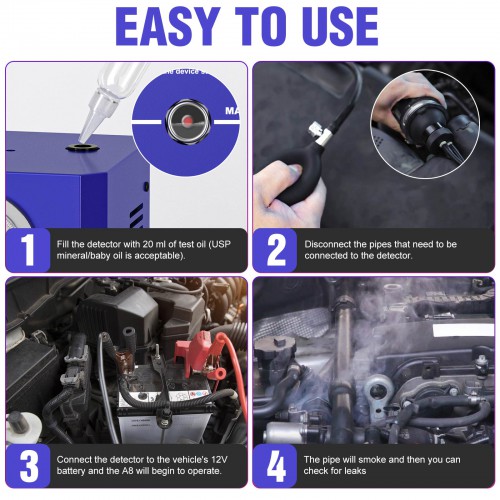 A8 Automative Leak Tester with Flow Meter & the Pressure Gauge Test Leak in Vehicle Pipe Systems for Cars, Motorcycles, Snowmobiles, ATV, Boats