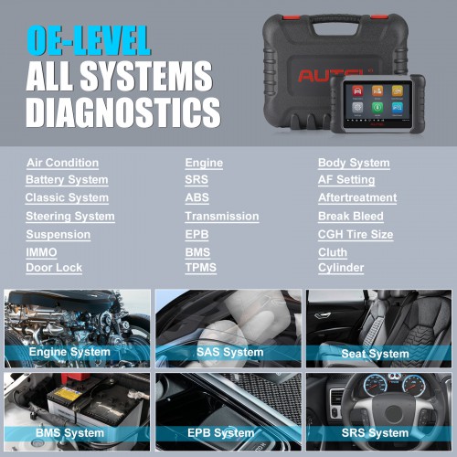 95% Nuovo AUTEL MaxiCOM MK808Z Bidirectional Diagnostic Scanner 40+ Service, All/Full System Diagnosis, Injector Coding/EPB/BMS/SAS