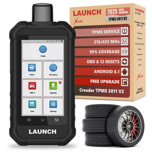 2026 Nuovo LAUNCH Creader 5011 V2 TPMS Tire Pressure Monitoring Sensor 12 Service Scanner