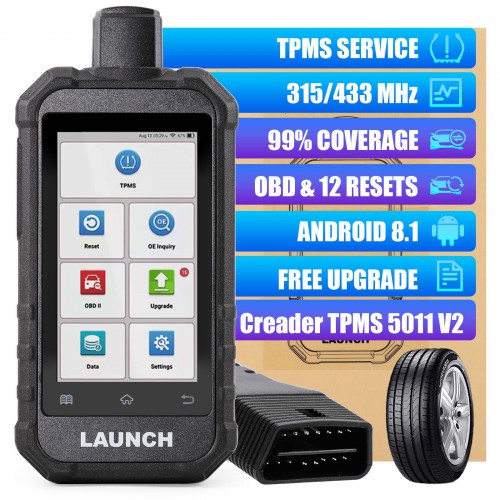 2026 Nuovo LAUNCH Creader 5011 V2 TPMS Tire Pressure Monitoring Sensor 12 Service Scanner