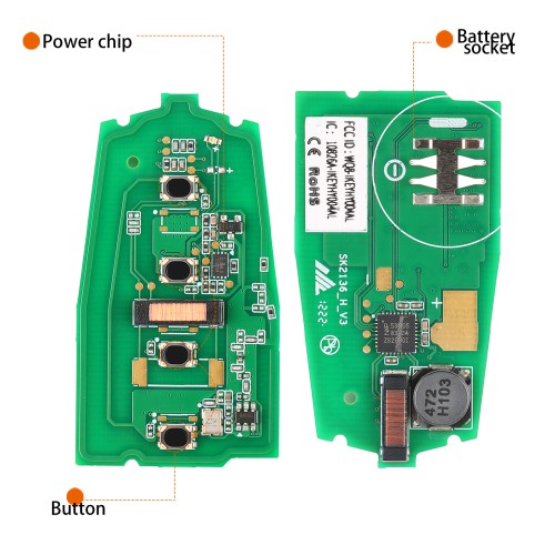 AUTEL IKEYHY004AL Hyundai, 4 Buttons Smart Universal Key 5pcs/lot