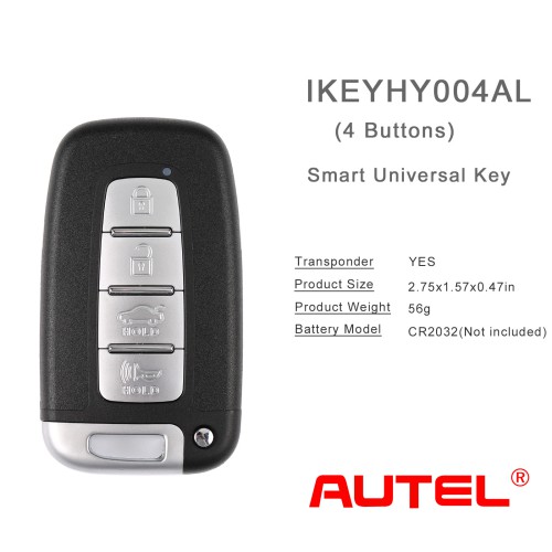 AUTEL IKEYHY004AL Hyundai, 4 Buttons Smart Universal Key 5pcs/lot