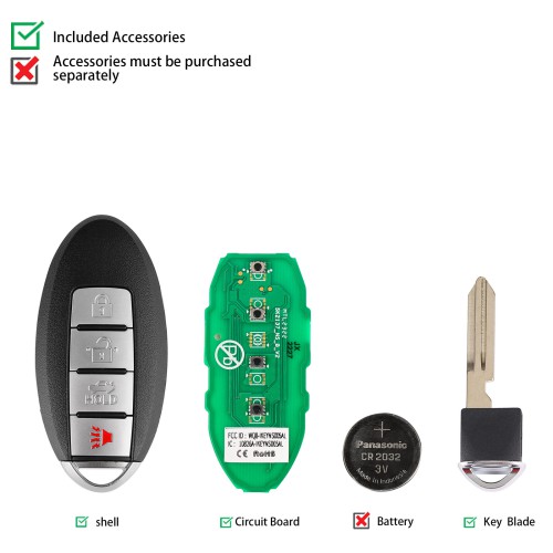 AUTEL IKEYNS004AL Nissan, 4 Buttons Smart Universal Key 5pcs/lot
