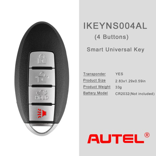 AUTEL IKEYNS004AL Nissan, 4 Buttons Smart Universal Key 5pcs/lot