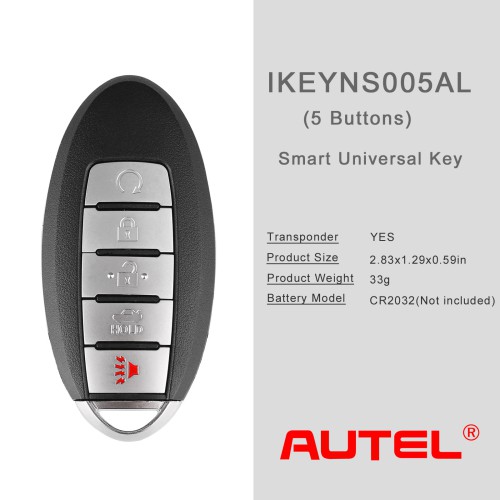 AUTEL IKEYNS005AL Nissan, 5 Buttons Smart Universal Key 5pcs/Lot
