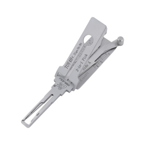 Abton ABUDU TOY48 Ignition and Universal Door Lock Internal Mill 4-Track Pick and Decode 2-in-1 Tool, Tooth Depth (5-cut) IC CARD:872