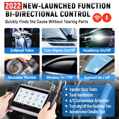 AUTEL MaxiCOM MK808Z-TS Car Scanner Bidirectional Tool with 36+ Service, All Systems Diagnoses, Top TPMS Relearn Programming Scanner, Bluetooth