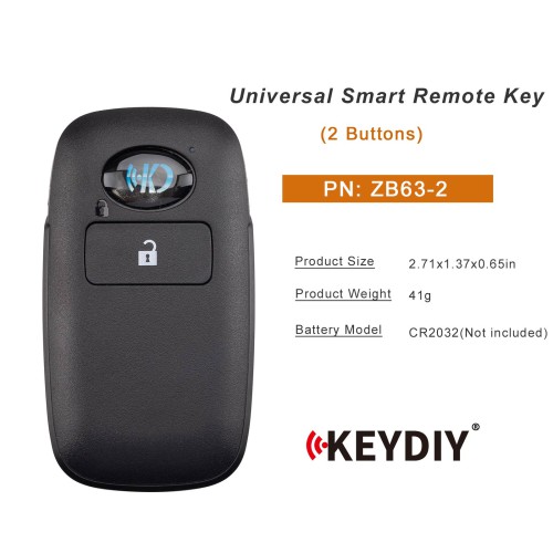 KEYDIY KD ZB63-2 Universal Smart Remote Key 2 Buttons 5pezzi/Lot