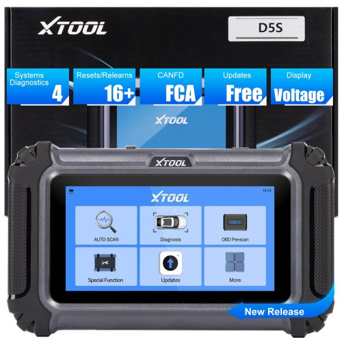 XTOOL D5S Vehicle Scanner with 16 Maintenance Services Supports Oil Light Reset, EPB, SAS,BMS Reset, Throttle, TPMS Reset, ABS,